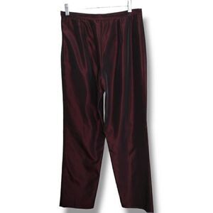 Tamotsu Women's Pants Red Black Lame' Straight‎ Zip Side Flat Front Vintage Sz 8